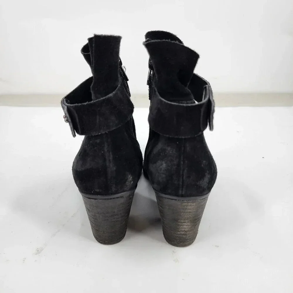 Paul Green Black Nubuck Sheridan Ankle Size Zip Comfort Chic Size 8‎